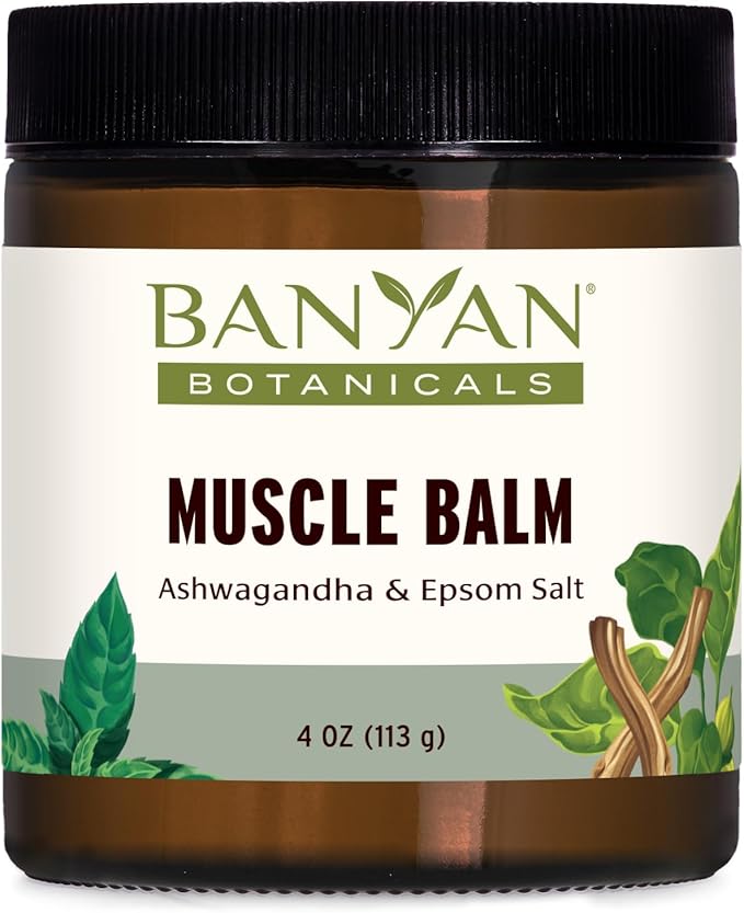 Banyan Botanicals Organic Muscle Balm with Ashwagandha – 4oz