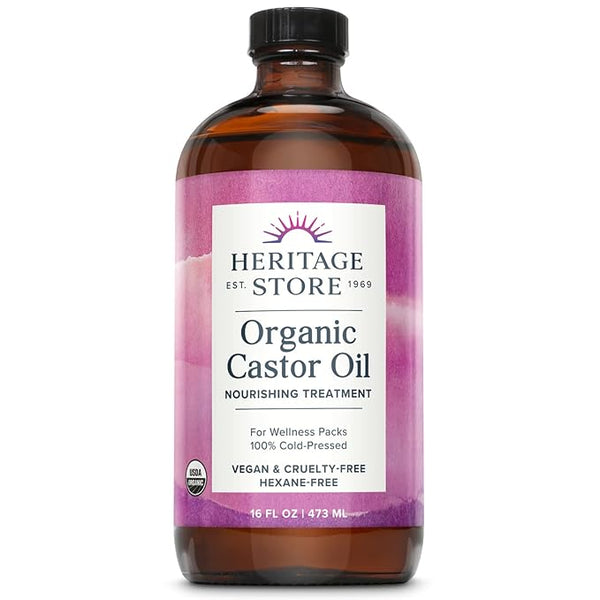 Heritage Store Organic Castor Oil 16oz – Hair & Skin Nourisher