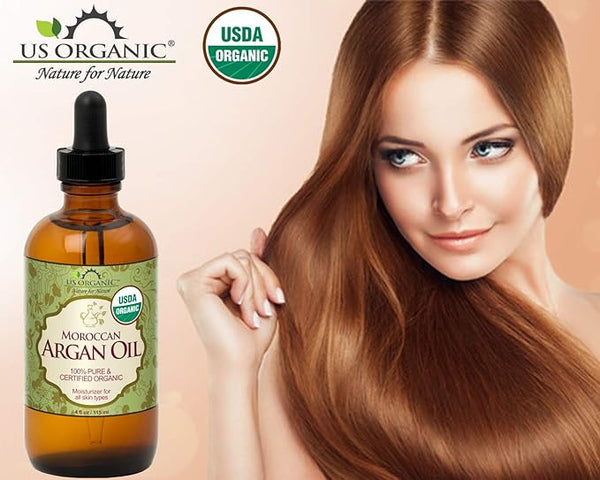 US Organic 100% Pure Moroccan Argan Oil 4oz