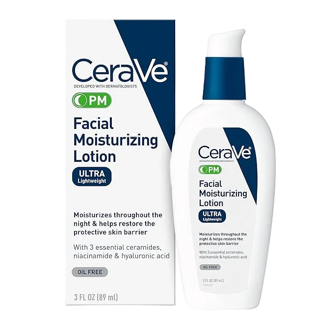 CeraVe PM Organic Night Cream with Hyaluronic Acid – 3oz