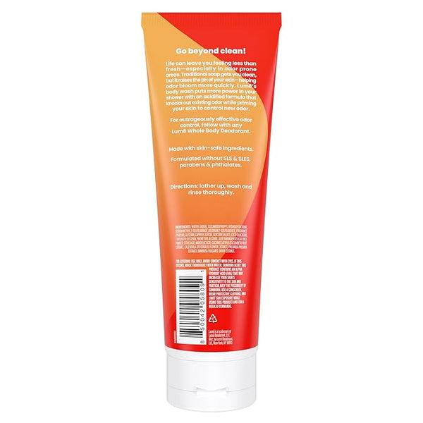Lume Clean Tangerine Body Wash – 24HR Odor Control