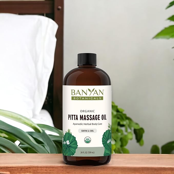 Banyan Botanicals Organic Pitta Massage Oil 24oz